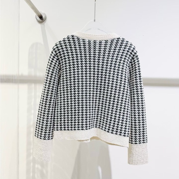 Dior Black and White Houndstooth Cardigan - Picture 2 of 6